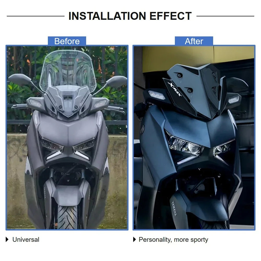 Untuk YAMAHA XMAX300 XMAX 250 XMAX125 2023 2024 Sepeda Motor Sport Windshield WindScreen Visor Viser Deflector WindScreen