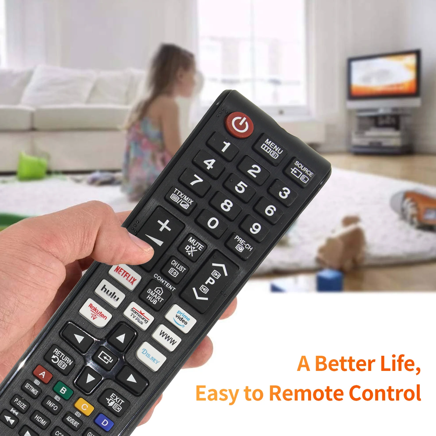 Universal BN59-1380 Remote Replacemet Control for Samsung LED, LCD, HDTV, 3D Series TVs with more  quick shortcuts