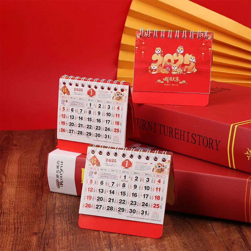 Chinesischer traditioneller Kalender hängender Kalender 2025 Mondkalender jahr des Schlangen kalenders Haushalts wandbehang Desktop-Kalender