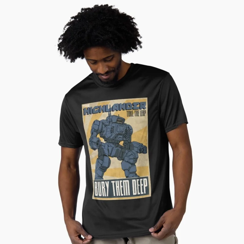

The Highlander Mechwarrior MWO Mech Combat RPG Gift t shirt for gamer Battletech Graphic clothes Short sleeve All size tops