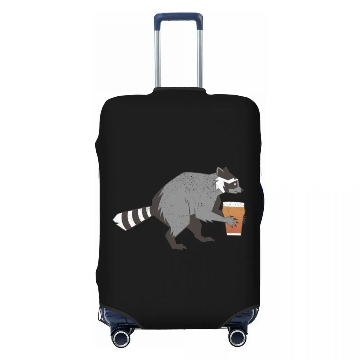 

Custom Funny Opposable Thumbs Raccoon Travel Luggage Cover Elastic Racoon Panda Suitcase Cover Protector Fit 18-32 Inch