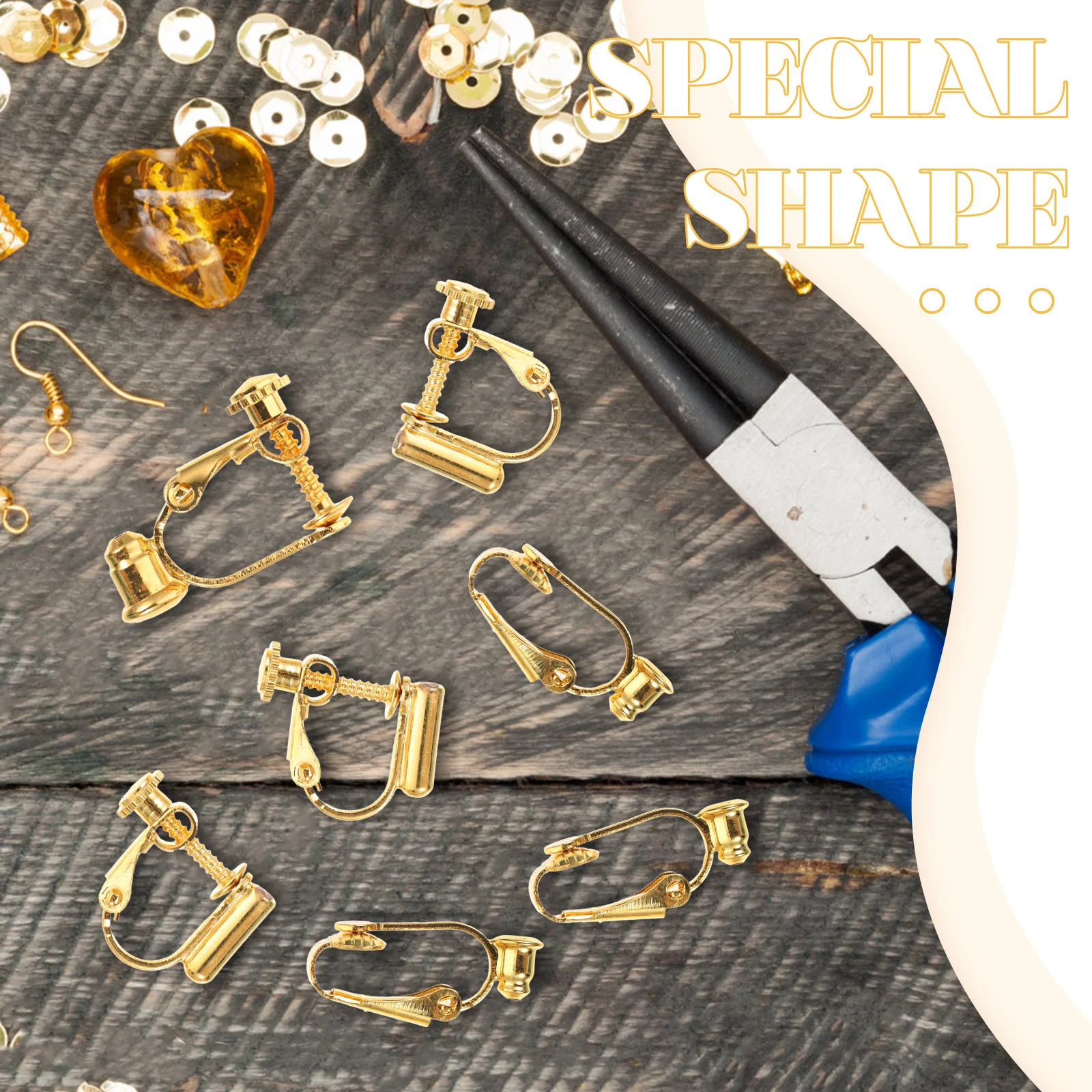 

30Pcs Clip on Earrings Base Chic Earring DIY Parts Decorative Clip-on Ear Clips for Non-Pierced Ears Clip on Earring