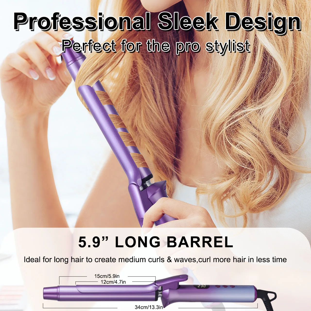 Hatteker US Hair Curler Large Volume Does Not Hurt The Hair Perm Negative Ion 25mm Bangs Lasting Syling Electric Curling Iron