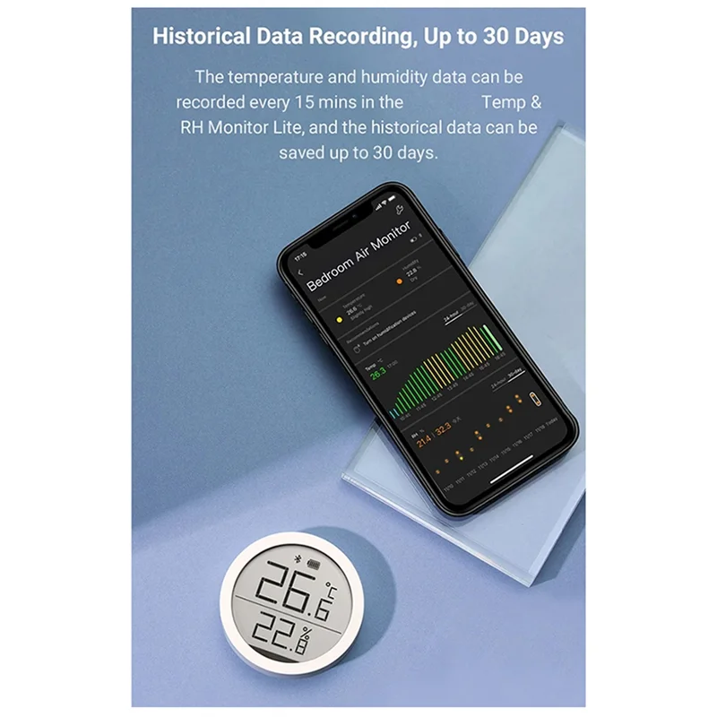A45U Termômetro Digital Higrômetro M Vision Bluetooth 5.0 Tela de Tinta Eletrônica de Alta Precisão Funciona com Mi Home