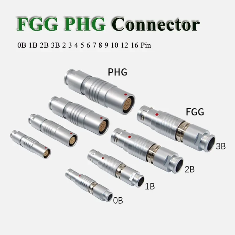 0B 1B 2B 3B 2 3 4 5 6 7 8 9 10 12 16 Pin Aviation FGG Plug PHG Socket Metal Floating Docking FGG PHG Connector Extension Adapter