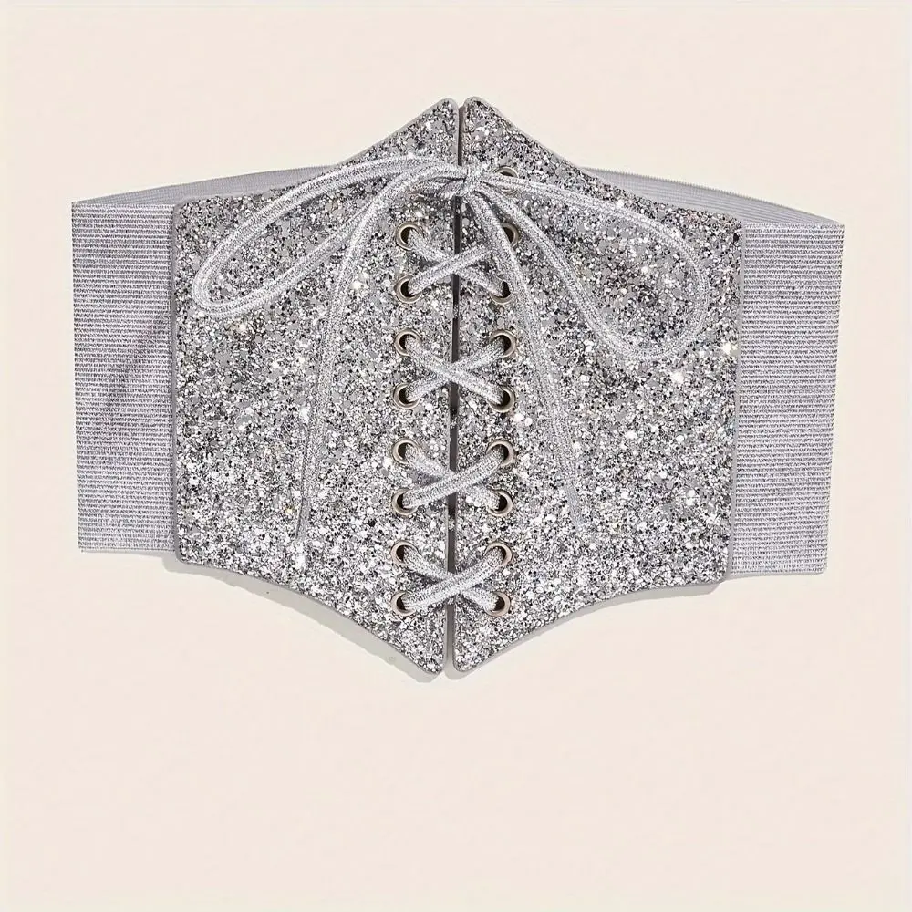 

Эластичный золотой пояс-корсет из блестящей искусственной кожи с леопардовым принтом, высокий пояс для платья, блестящий пояс-корсет