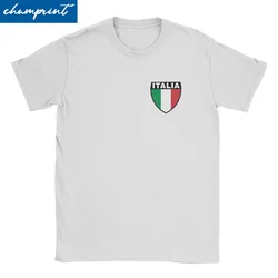 Camisetas con bandera italiana para hombre y mujer, Camisa de algodón puro con cuello redondo, manga corta, ropa de verano