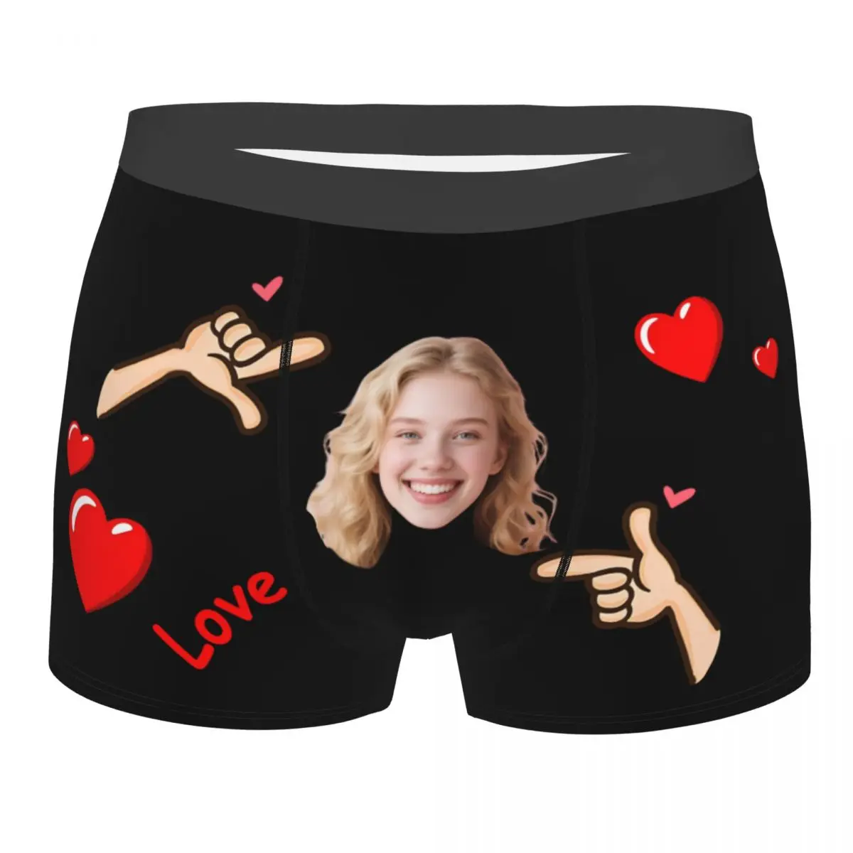Personalized Custom Face Photo Valentine'S Day Underwear Male Birthday Gift For Boyriend Boxer Briefs Shorts Panties Underpants