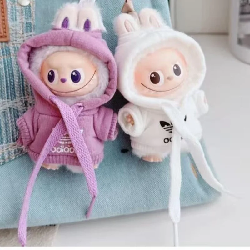 15 17cm For V1 V2 V3 Labubu Doll Clothing Fashion Hoodie and Pants Set Korean Idol Trendy DIY Doll Toy Gift Clothing Accessories