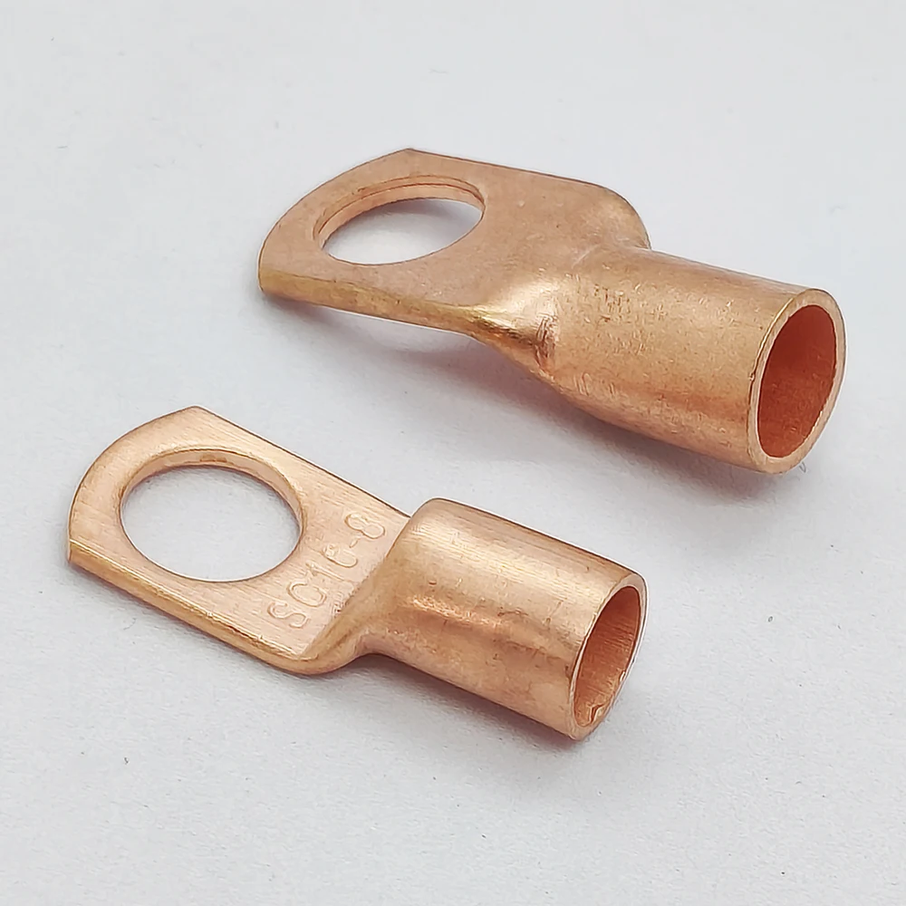 10 Stück Kupfer-Ringkabelschuhe, blanke Kabelverbinder, elektrische Crimpklemmen SC4-4 4-6 6-6 6-8 10-6 10-8 16-6 16-8 16-10 25-8 25-10 – Detail 3