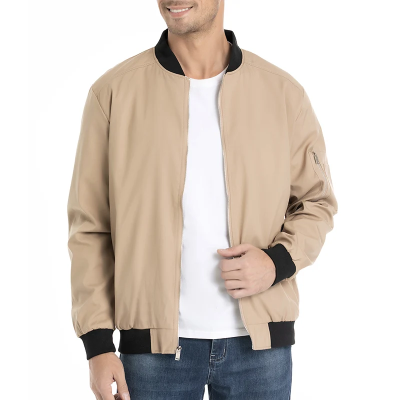 Autumn Lightweight Bomber Jacket Men Spring Casual Varsity Baseball Coat Fashion Pilot Sport Track Jacket USA Size