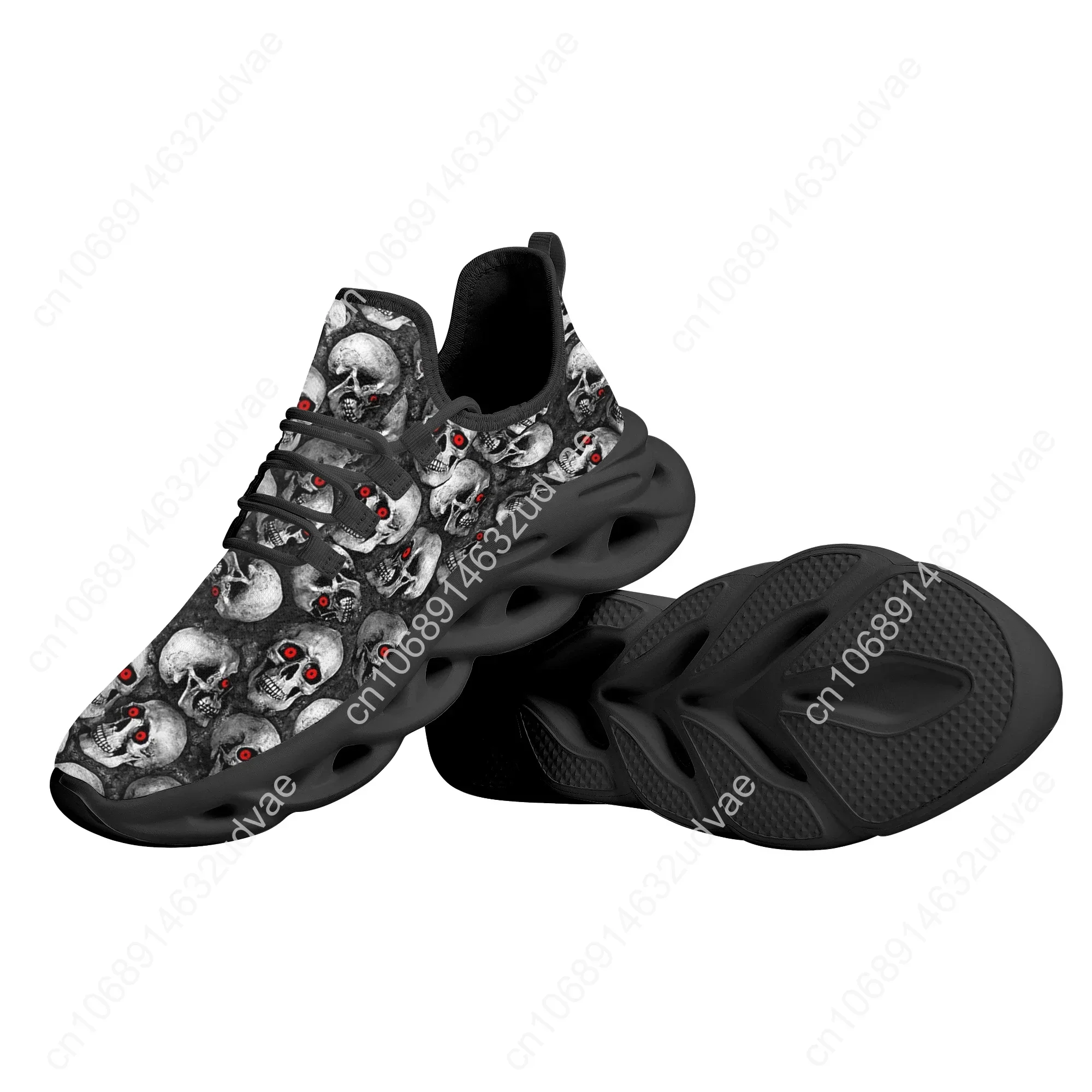 Cool Skull Pattern Ladies Flat Shoes Comfortable Lace up Casual Sneakers for Women Light Platform Sneakers Zapatos