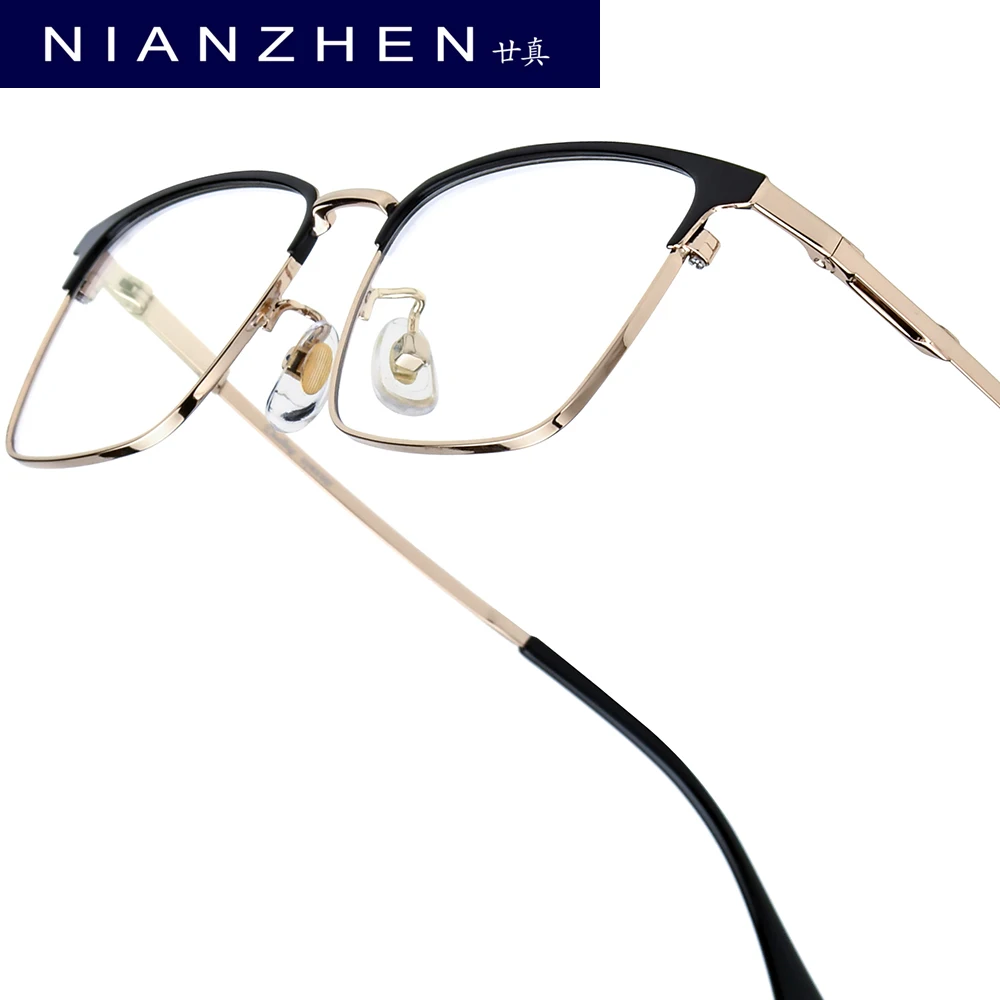 

NIANZHEN Titanium Alloy Eyeglasses Men 2025 Square Brand Design Glasses Frame Ultralight-Weight Retro Eyewear Spectacles 6013