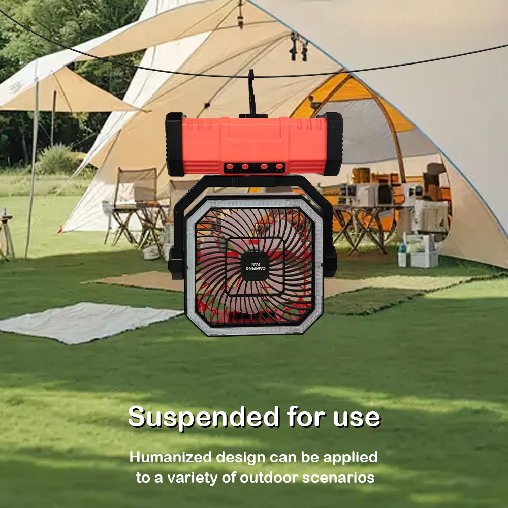 Camping Ceiling Fan 20000Mah Rechargeable Camping Circulator with Light and Remote Control Cool Air Circulation Camping Fan image 6