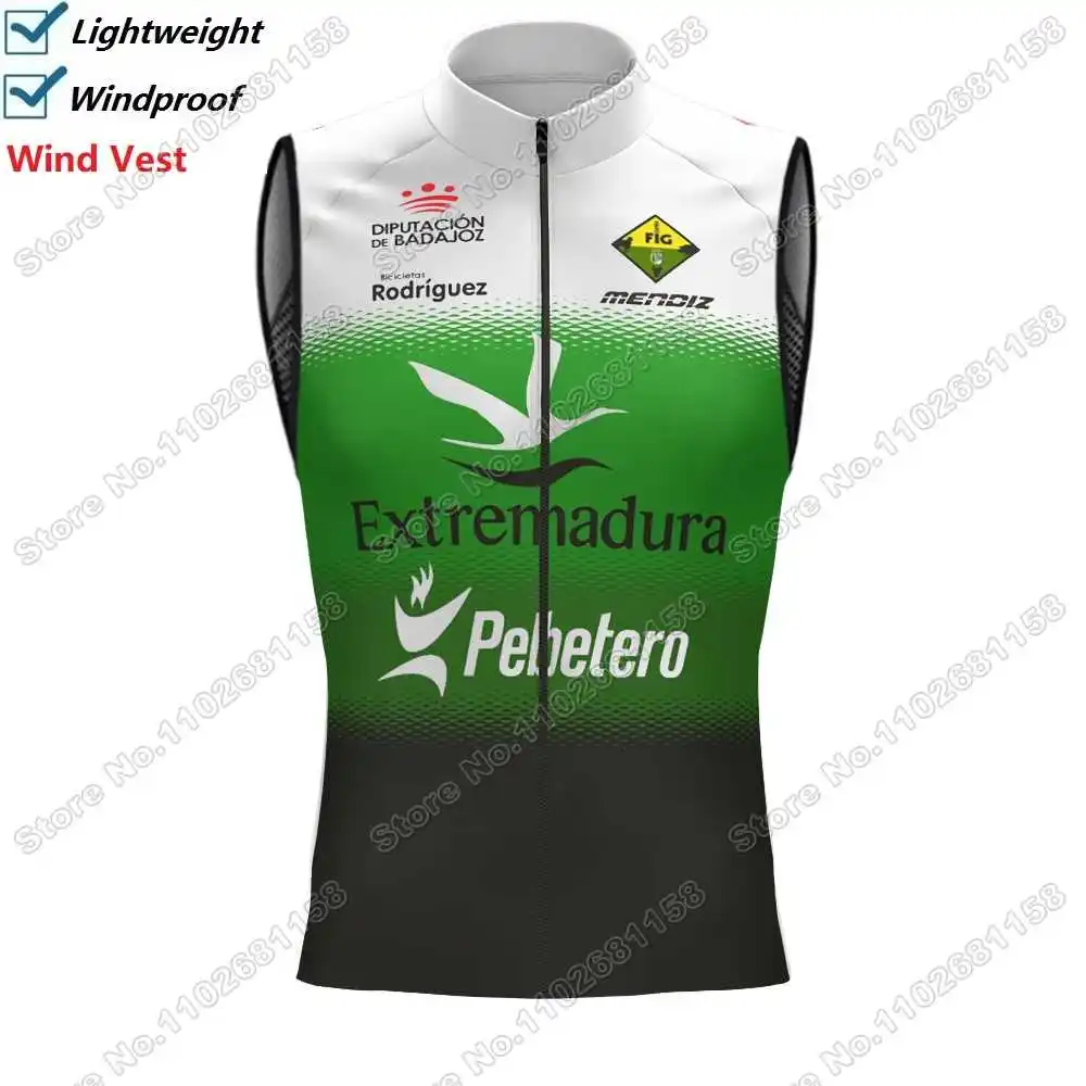 2024 Team Extremadura Pebetero Cycling Vest Windproof Men Wind Vest Road Cycling Jersey Sleeveless Bike Windbreaker Bicycle Wear