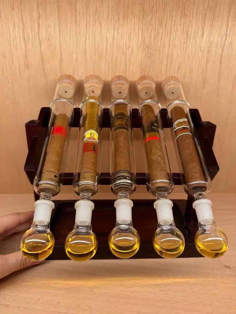 Plastic Cigar Tubes Humidor Sets With Cigar Flavor Infuser, Ball Base & Wooden Plug,cigar Incense Glass Tube Set, Chrismas Gifts