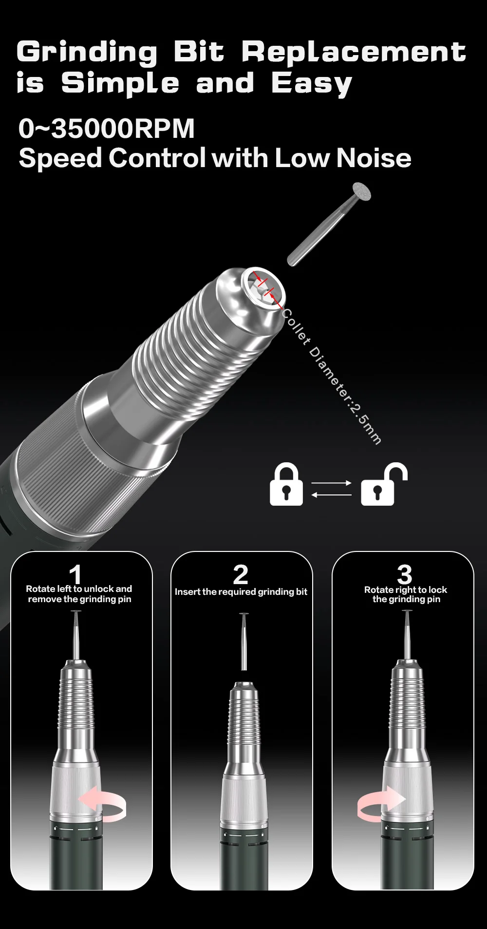 I2C G35 Pro Precision Grinding Machine for IC Chip Solder Joint Polishing Shield Cutting, G35 Portable Recharging Grinder Pen