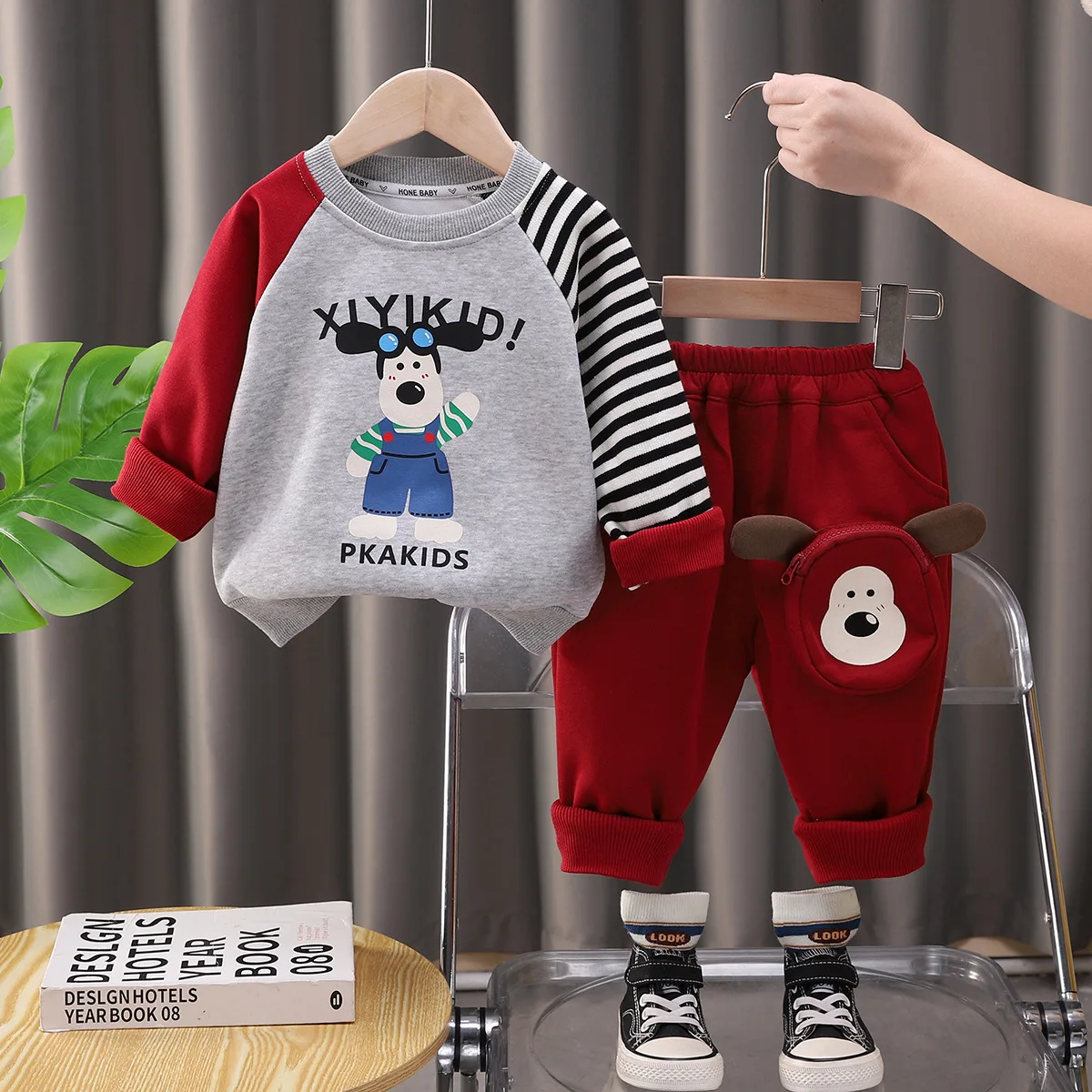 

Christmas Outfit Baby Boy Clothes 9 12 Month Cartoon Letter Long Sleeve T-shirts Tops and Pants 2 Piece Children's Clothing Sets