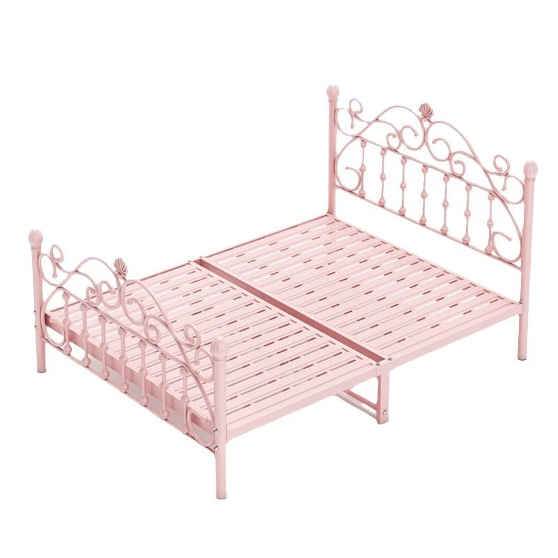 

Iron frame bed thickened reinforcement simple modern princess b ed Internet celebrity 1.8 meters double be d