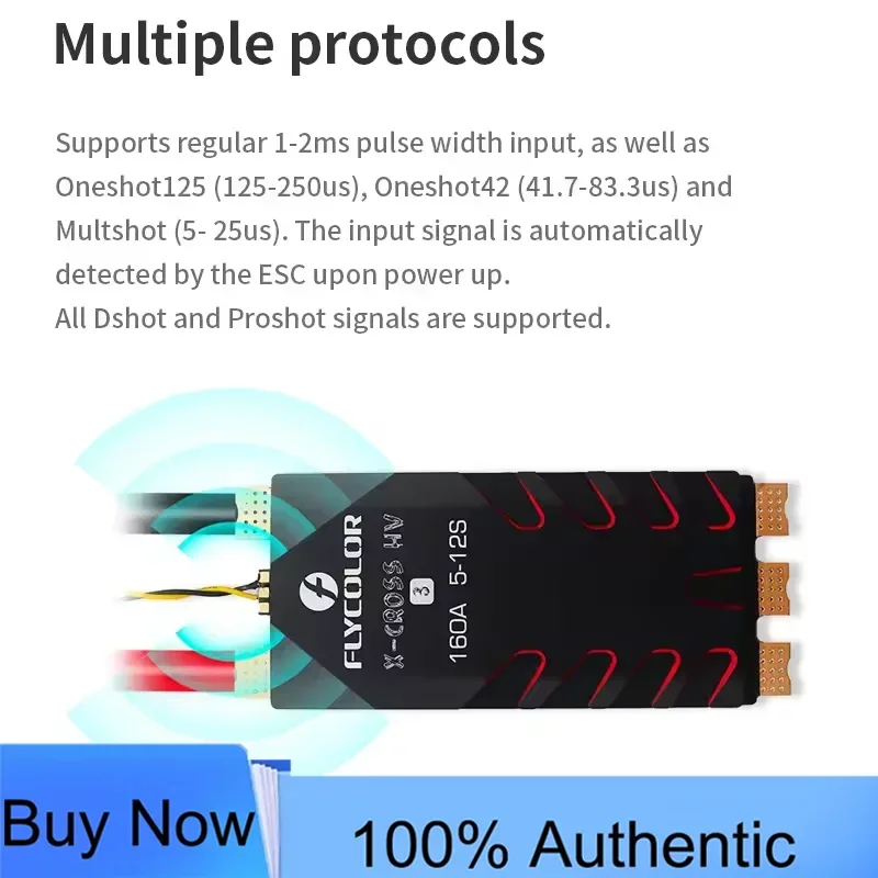 flycolor-x-cross-hv3-esc-60a-80a-120a-160a-5-12s-blheli-32-64mhz-dshot-proshot-32-bit-speed-controller-for-rc-fpv-racing-drone