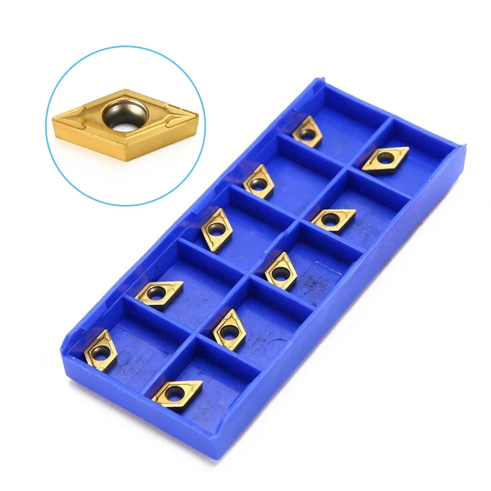 For Lathe Turning Tool Carbide Inserts Blades 10x DCMT070204 US735 Excellent Combination for Steel Positive Cutting