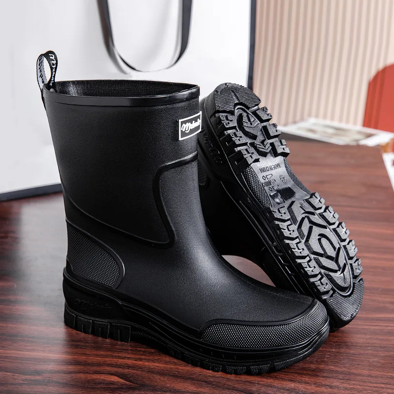 36-47 Size Wear-resistant Thick-soled Rain Boots Men's Outdoor Fishing Shoes Work Boots Non-slip Waterproof Men's Rubber Shoes view 5
