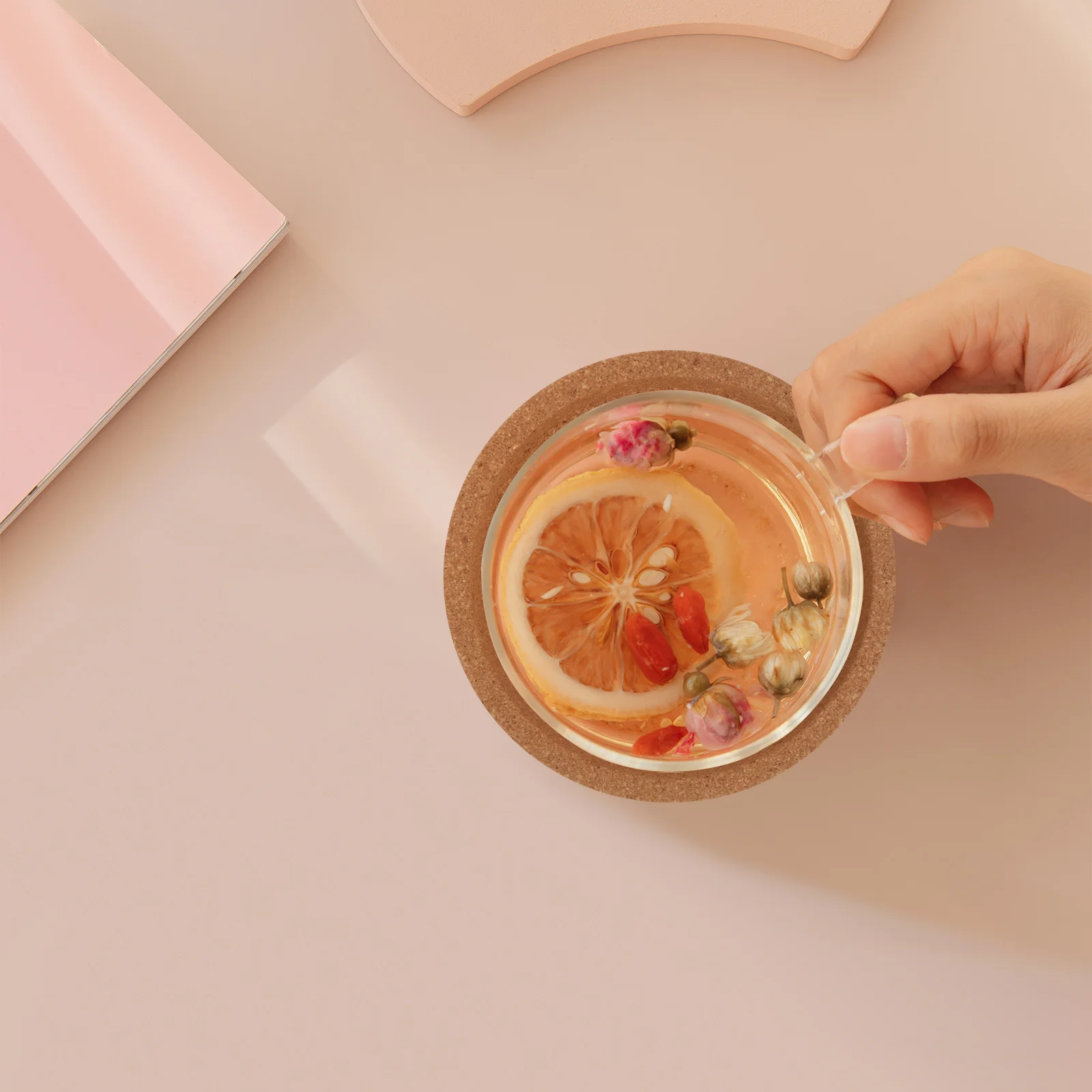 

5Pcs Wooden Coasters Unique Table Decoration High Quality Craftsmanship for Kitchen Cafe Cup Coaster Drink Coasters