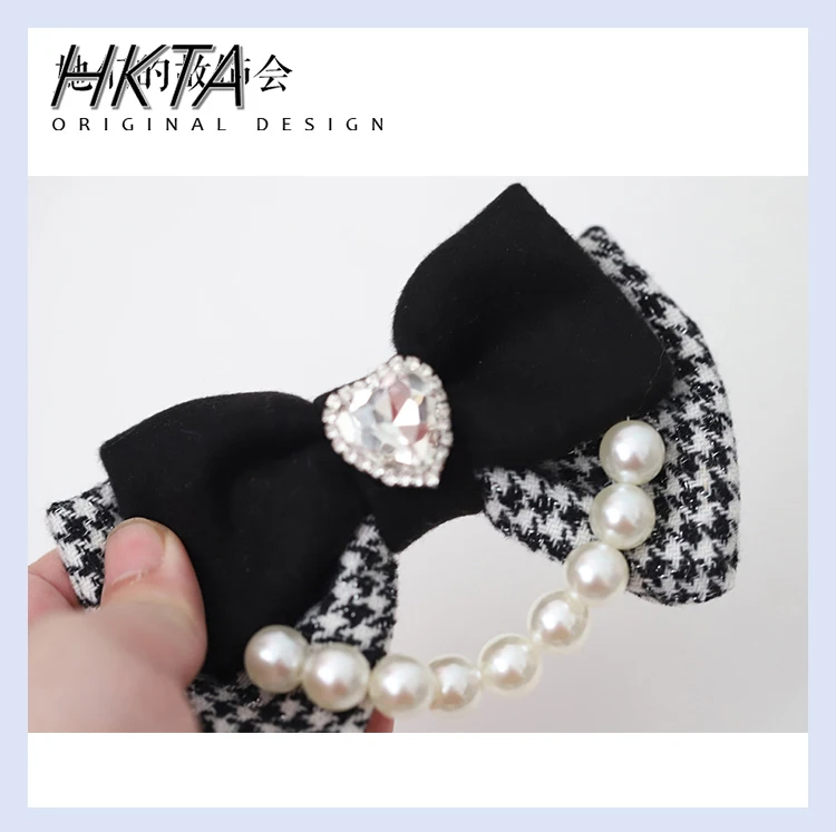 Sweet Bow Beret Hats for Women Girls Winter and Spring New Original Cute Black White Color Pearl Rhinestones Berets Ladies Caps