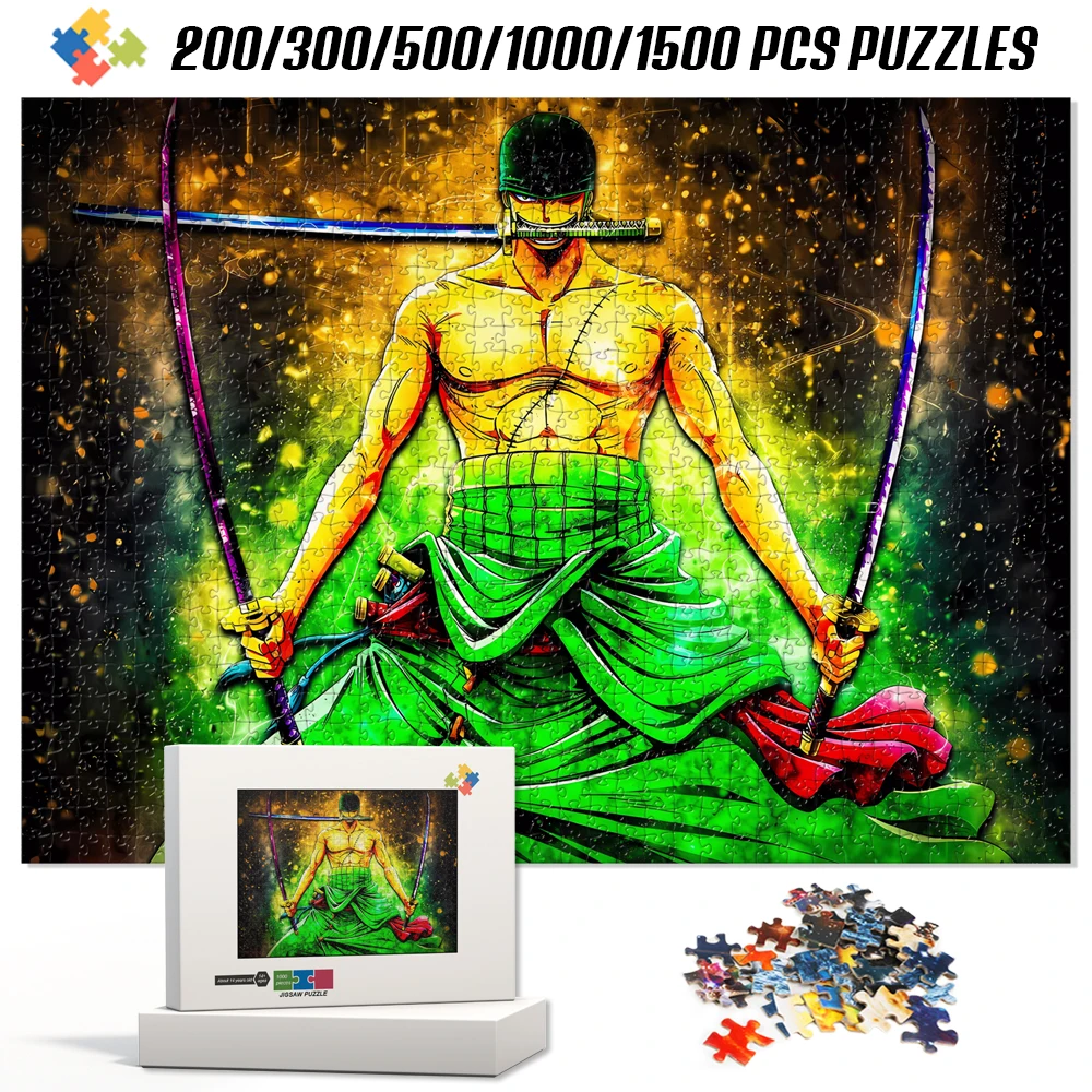 Dual Blades Zoro Cartoon Anime Puzzle Montessori Bildung Tangram Spiel One Piece Puzzle Spiel für Erwachsene/Kinder