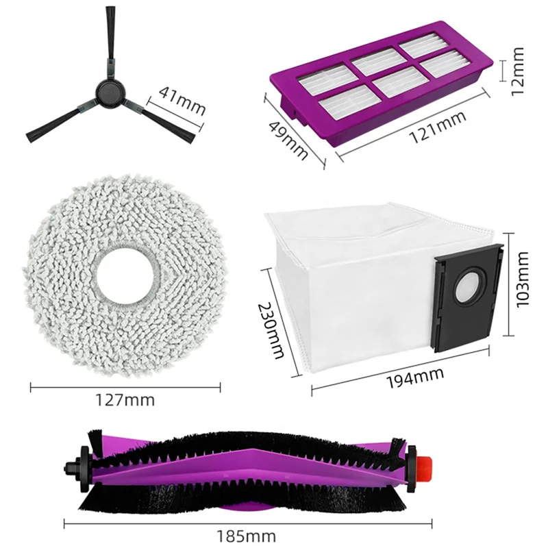 جودة عالية-مناسبة ل ميديا V15/V15pro مكانس كهربائية للكنس الملحقات الرئيسية فرشاة الأسطوانة الجانب فرشاة تصفية HEPA تنظيف الملابس