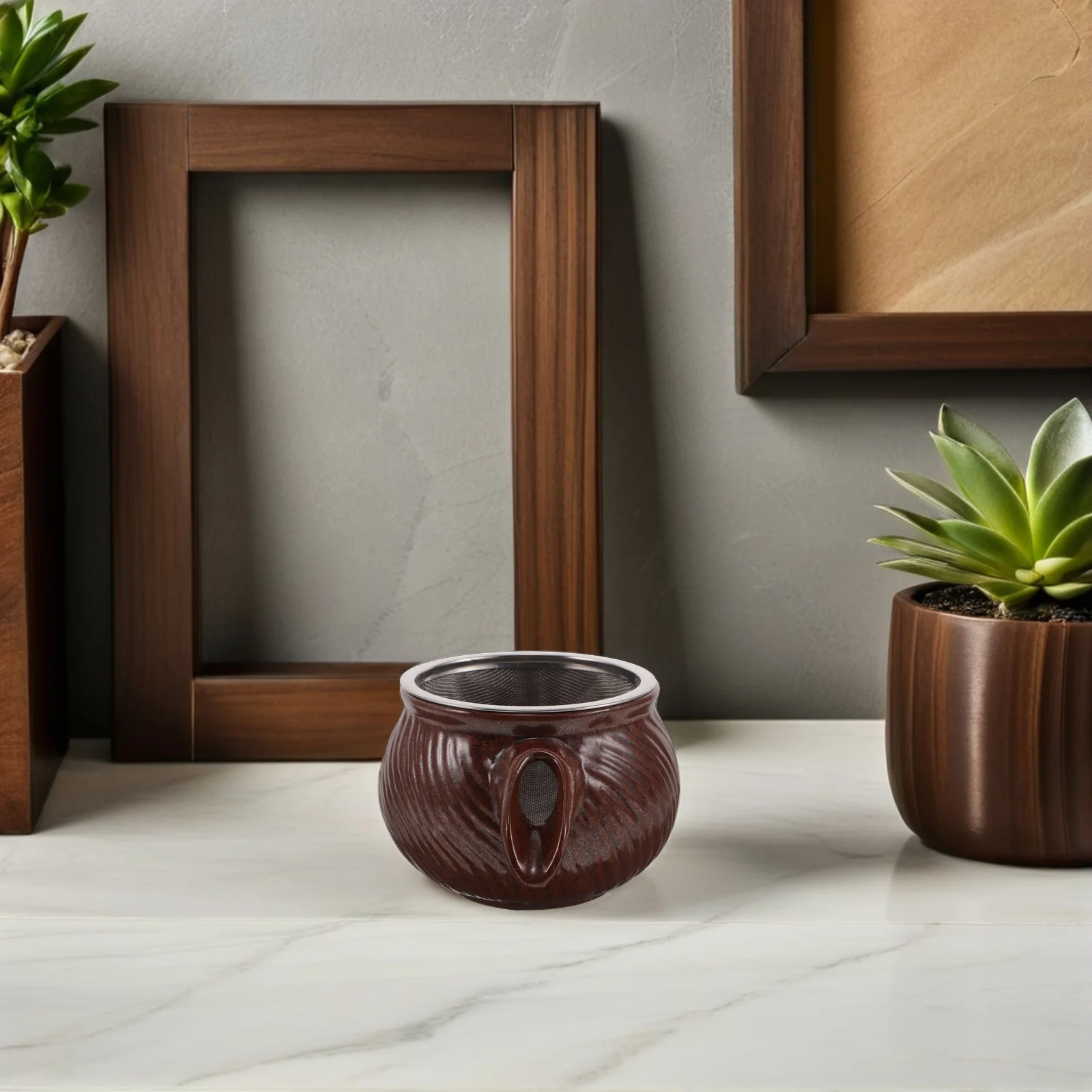 

Ceramic Water Fountain Jar 3.93x3.93x2.87 Outdoor Indoor Flowing Circulating Feature for Garden Pond Tabletop Decor Fish Tank