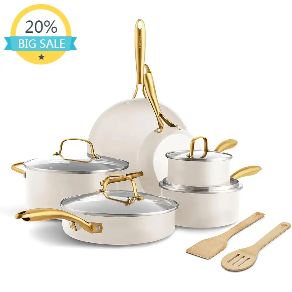 

12-Piece Nonstick Cookware Set with Lids, Oven and Dishwasher Safe, Ideal for Sauce, Sauté, Stock, and Frying