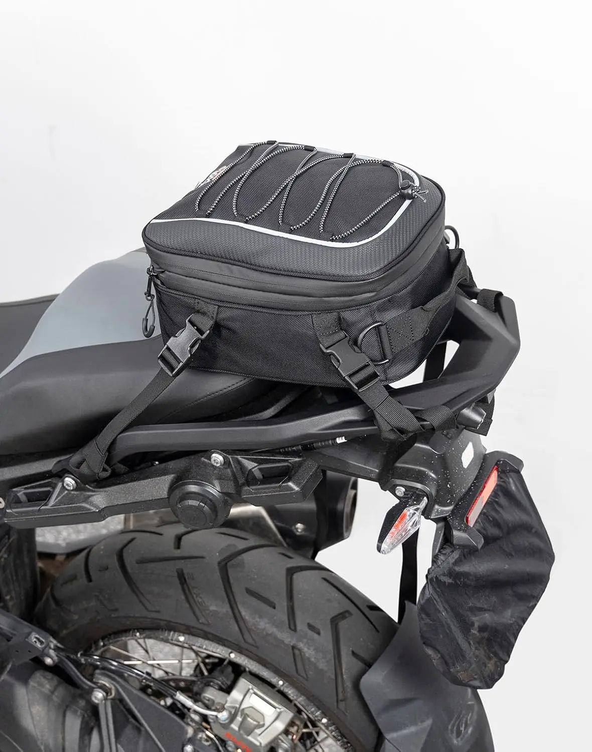 

Мотоциклетная сумка на заднее сиденье двойного назначения с водонепроницаемым чехлом от дождя, расширяемая на 7-14 л, маленькая сумка-рюкзак для мотоцикла, для хранения багажа