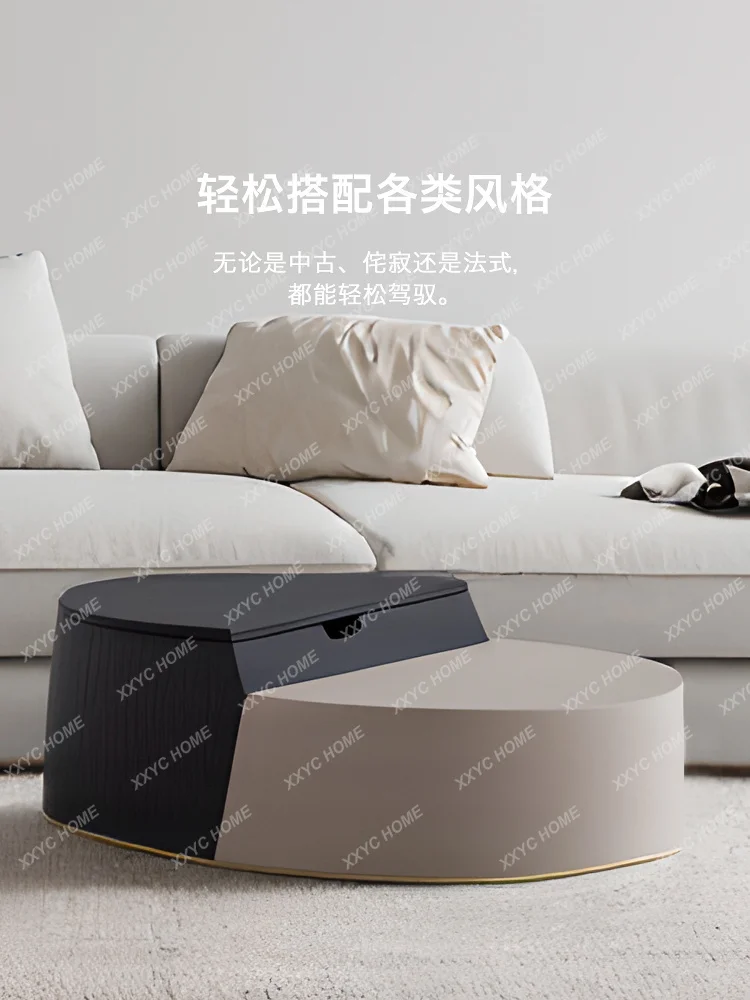 

minimalist living room lifting storage side table bright lacquered veneer coffee table