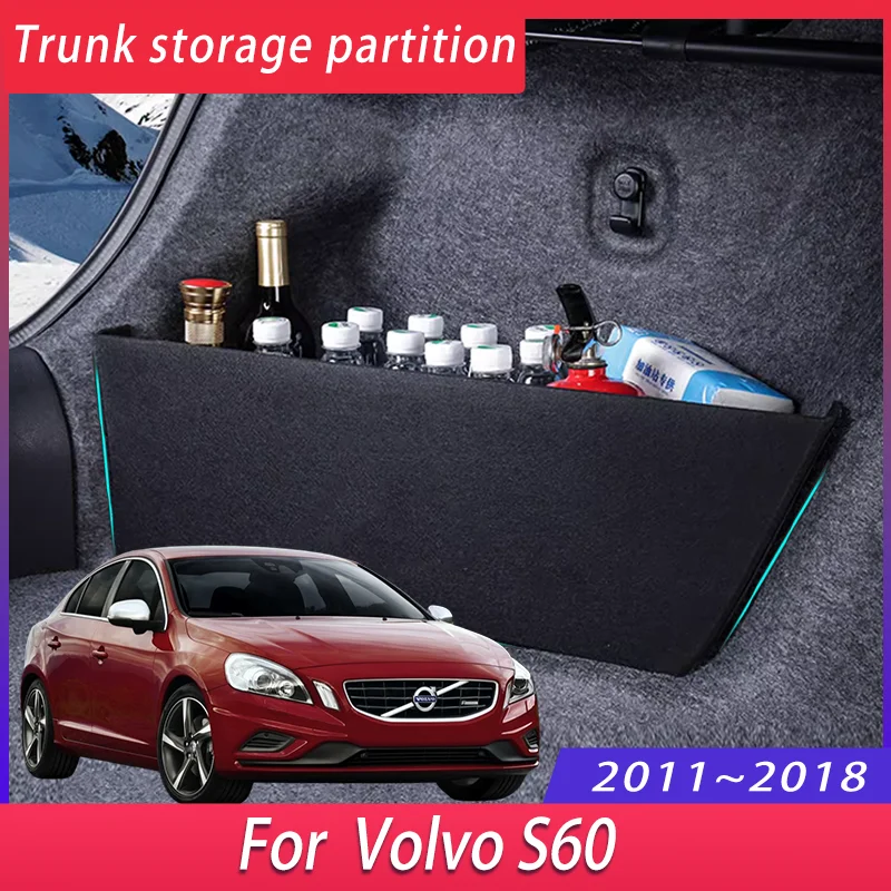 

Для Volvo S60 2011 ~ 2019 2012 2013 2014 2015 MK3 перегородка для багажника автомобиля многофункциональная коробка для хранения автомобильные аксессуары для интерьера