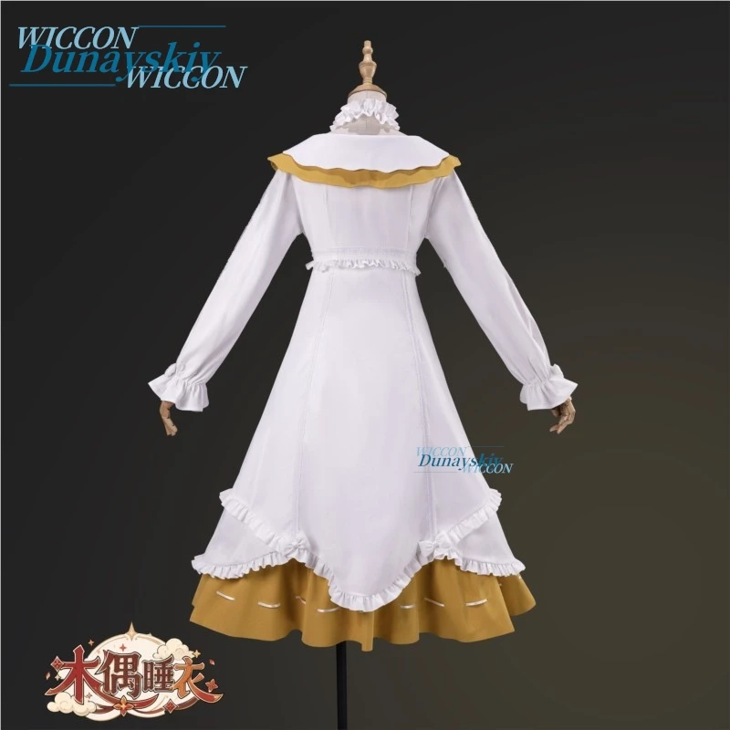 Genshin Impact Sandrone The Marionette Soft Loungewear Pajamas Full Set Women  Female Halloween Costumes Lolita White Outfits view 3