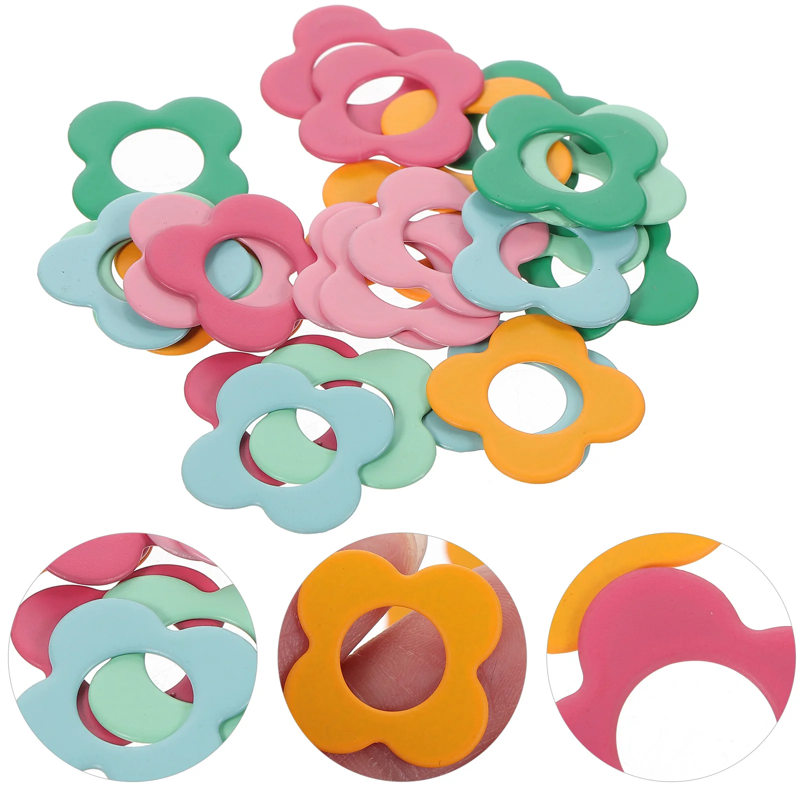 

48pcs Four Petal Flower Stitch Markers Zinc Alloy Lightweight Wear Resistant Knitting Crochet DIY Sewing Accessories Craft Tools