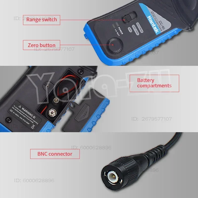 user-friendly Hantek CC Series Current Clamp: CC65 & CC650 for AC/DC Current Measurement, Compatible with Oscilloscopes