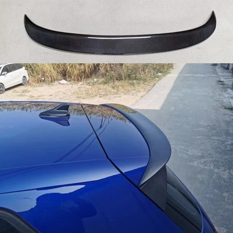 for Volkswagen Mk8 Golf 8 ABS material black carbon fiber look car spoiler roof wing