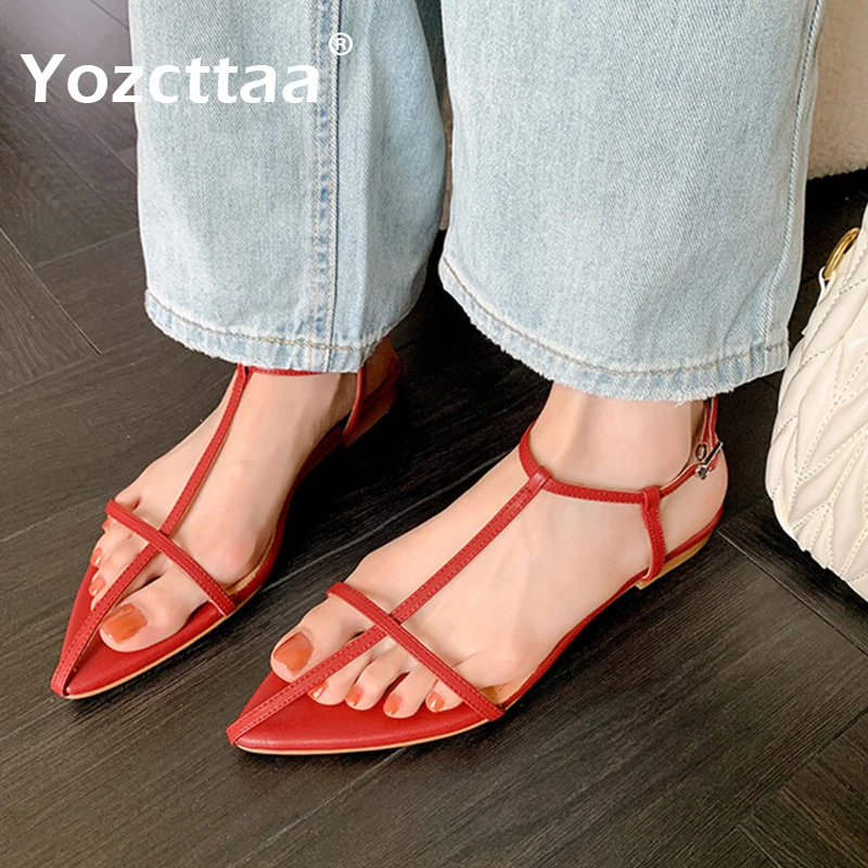 

Женские туфли Yozcttaa, летние туфли на низком каблуке, Размеры 33-40, повседневные пляжные туфли, 2025