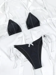 Sexy Bikini Set Triangle Swimsuit Women Bow Bikinis Push Up Swimwear Micro Bathing Suits Brazilian Biquini Mujer Beachwear