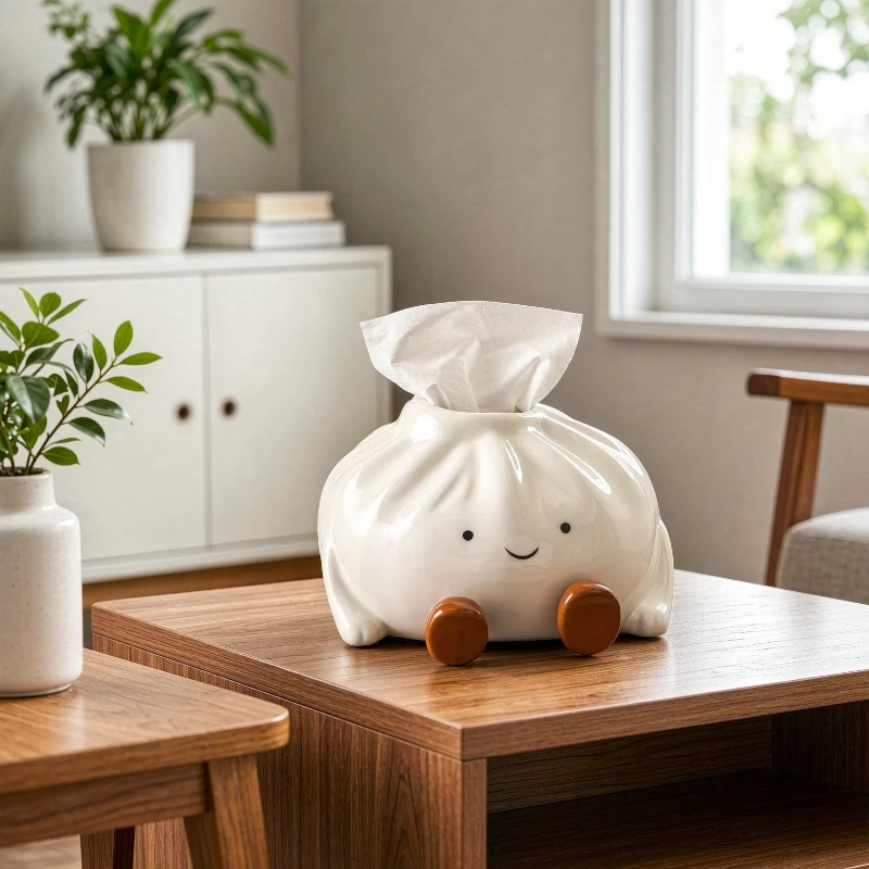 Ceramic Tissue Box Holder Minimalist White Napkin Storage Box for Coffee Table Living Room Desk Modern Home Decor 세라믹 티슈 케이스