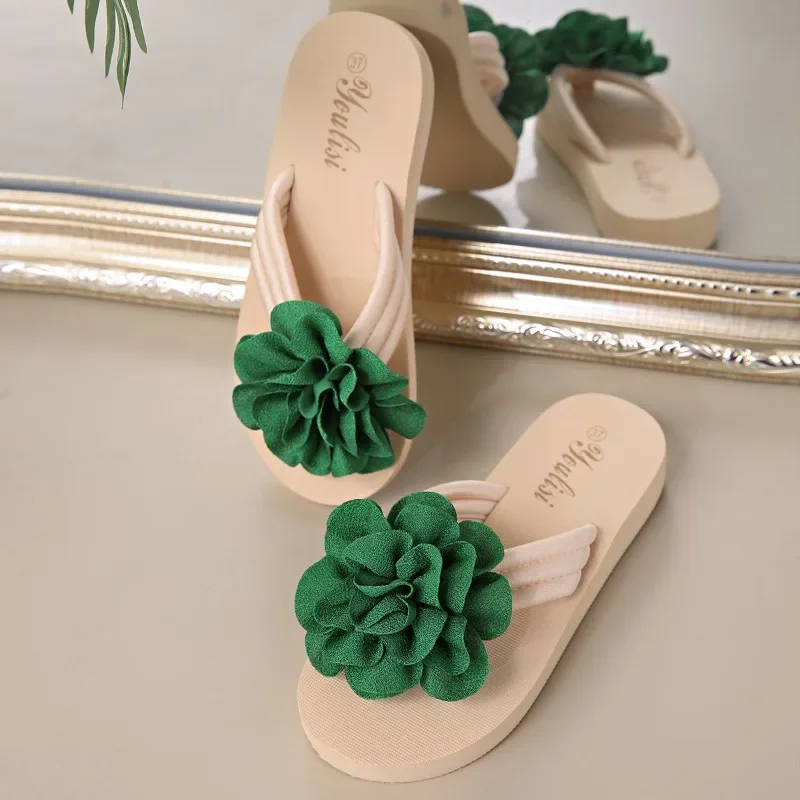 شباشب نسائية كبيرة الحجم 36-43 صنادل عصرية على شكل زهرة الرأس صنادل سميكة القاع خفيفة الوزن وناعمة من الأسفل مفتوحة من الأمام أحذية شاطئ مائة #3