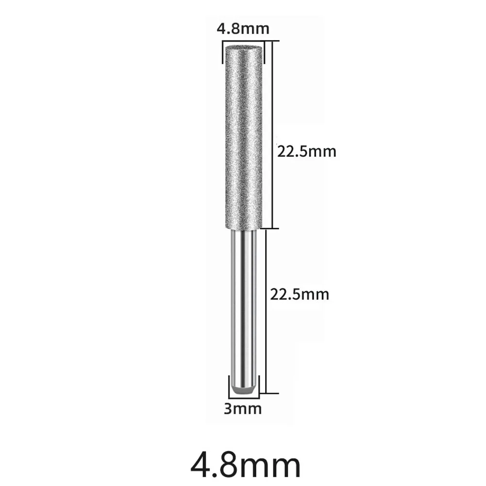 Imagem -05 - Diamond Coated Cylindrical Burr Chainsaw Sharpener Stone File Chain Sharpening Carving Grinding Tool mm 4.5 mm mm 4.5 mm 5.5 mm Pcs