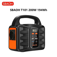 SBAOH T101 200W Power Station 194Wh 42000mAh Solar Generator Battery with AC Output Camping Solar Lithium Battery