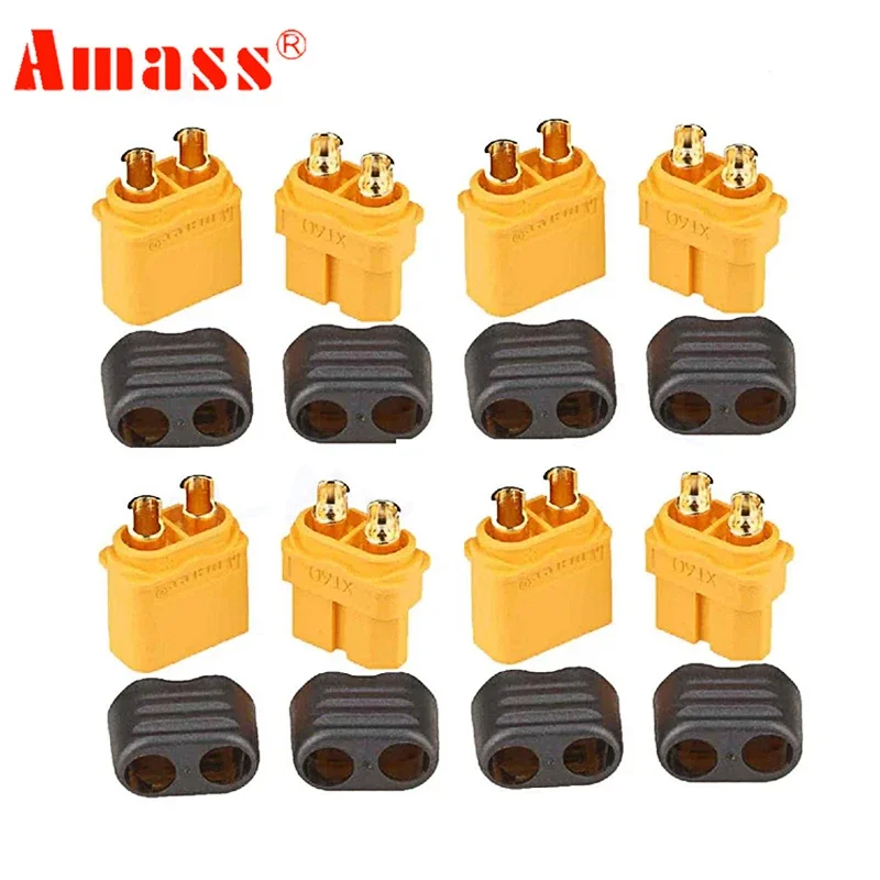 10pcs Amass XT60h connector XT60-T plug with Sheath Housing Female / male XT60 plug for RC Lipo Battery rc cars fpve drones