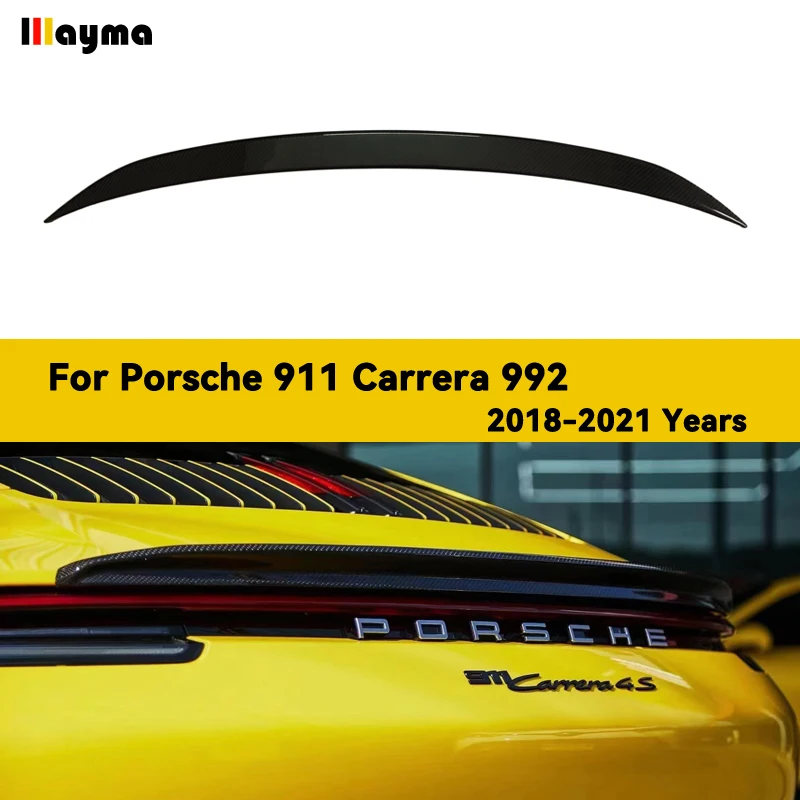 

Car Styling Real Carbon Fiber Rear Lip Roof Spoiler Trunk Boot Wing for Porsche Carrera 992 2018 2019 2020 2021 Year Carrera