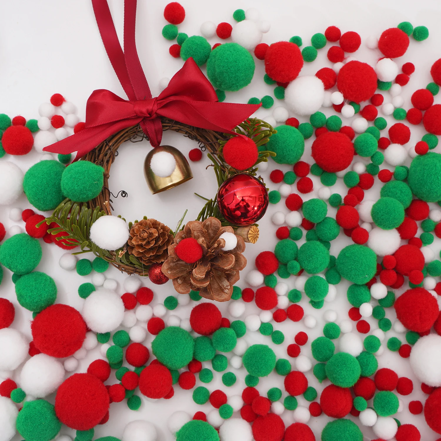 20-200pcs/lot Pompom Soft Pompones Fluffy Plush Crafts DIY Furball Home Decor Sewing Supplies For Christmas Tree Decoration