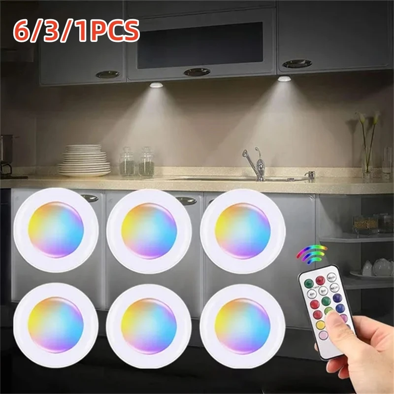 Luz LED com controle remoto, mudança de cor rgb, melhor para armário de cozinha, guarda-roupa e casa