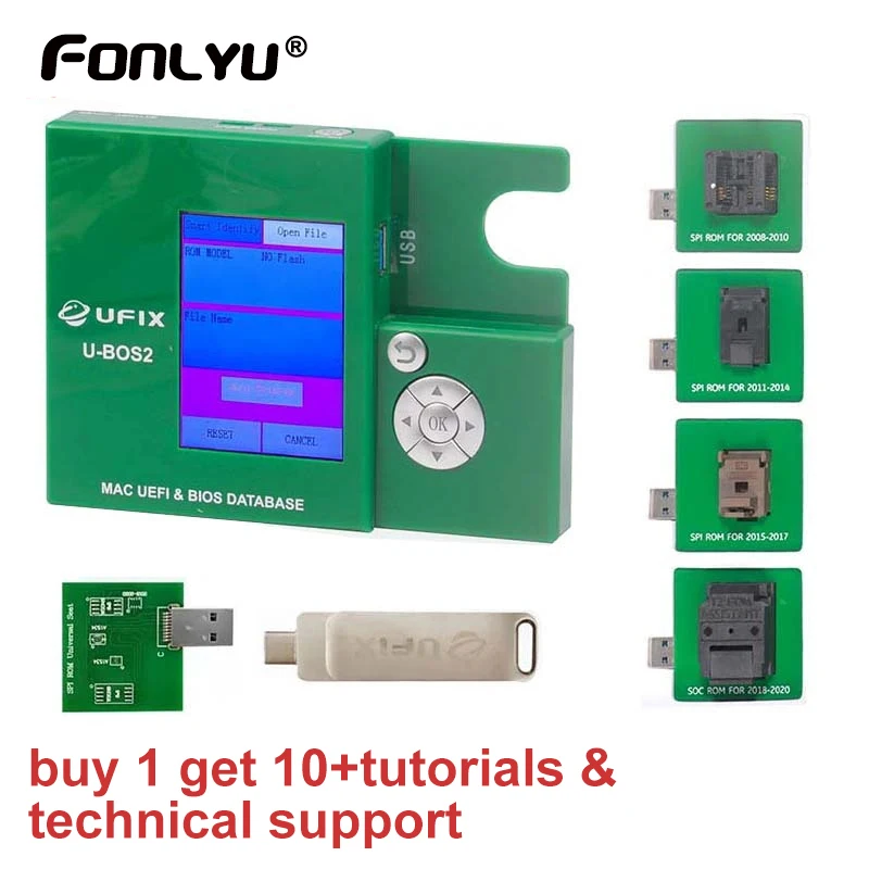 

Ufix U-BOS2 For Remove EFI Lock Firmware Lock PIN Code Lock of 2008-2017 Macbook with M1 or T2 ROM Chips BIOS Repairing Tools